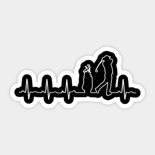 Golf Heartbeat Sticker